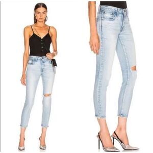 Moussy Vintage Jeans in Vivian Slim Ripped Crop 25